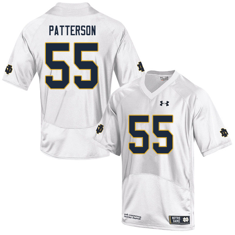 Men #55 Jarrett Patterson Notre Dame Fighting Irish College Football Jerseys Sale-White
